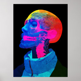 Cyber Skull - futuristische anatomie kunst Poster
