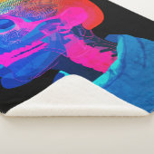 Cyber Skull - futuristische anatomie kunst Sherpa Deken (3/4)