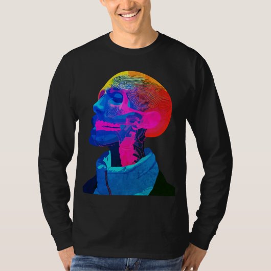 Cyber Skull - futuristische anatomie kunst T-shirt (Voorkant)