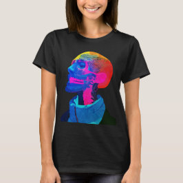 Cyber Skull - futuristische anatomie kunst T-shirt