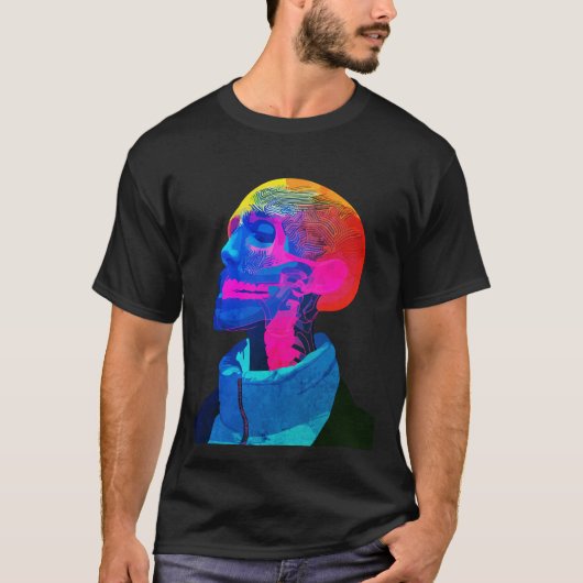 Cyber Skull - futuristische anatomie kunst T-shirt (Voorkant)