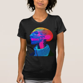 Cyber Skull - futuristische anatomie kunst T-shirt