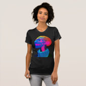 Cyber Skull - futuristische anatomie kunst T-shirt (Voorkant volledig)