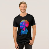 Cyber Skull - futuristische anatomie kunst Tri-Blend Shirt (Voorkant volledig)