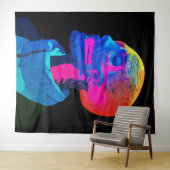 Cyber Skull - futuristische anatomie kunst Wandkleed (In Situ (horizontaal))