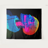 Cyber Skull - futuristische anatomie kunst Wandkleed (Voorkant (horizontaal))