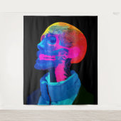 Cyber Skull - futuristische anatomie kunst Wandkleed (Voorkant)