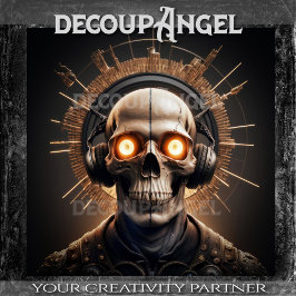 Cyber Skull Symphony Decoupage Tissuepapier