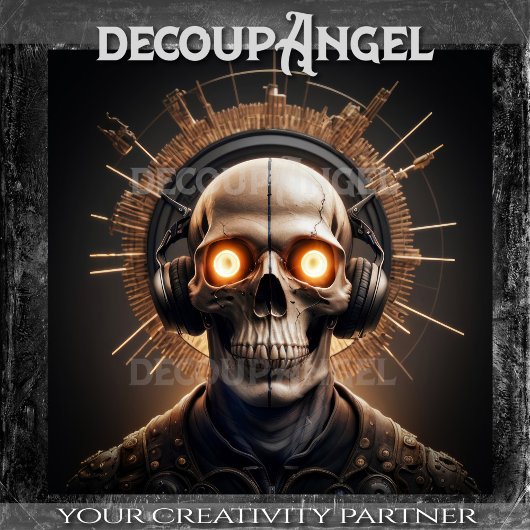 Cyber Skull Symphony Decoupage Tissuepapier