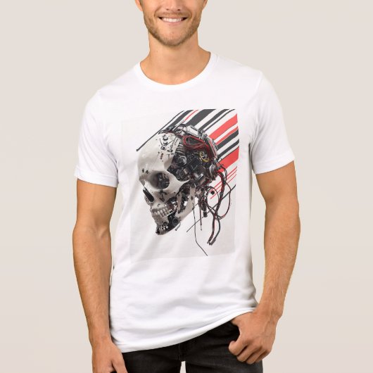 Cyber Skull Tri-Blend Shirt (Voorkant)