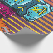 Cyber Skull Virtual Reality Cyberpunk diskette Cadeaupapier (Hoek)