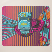 Cyber Skull Virtual Reality Cyberpunk diskette Sherpa Deken (Voorkant (horizontaal))