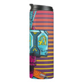 Cyber Skull Virtual Reality Cyberpunk diskette Thermosbeker (Geroteerd rechts)