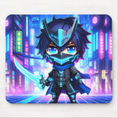 Cyber Slash – Chibi Ninja Battle Mousepad Muismat (Voorkant)