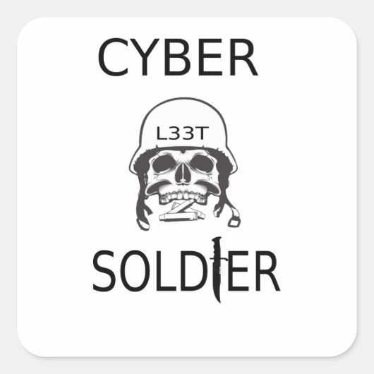 Cyber Soldier Hacker Stickers (Voorkant)