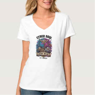 Cyber Soul Blijf Wild Cyber Uil T-shirt