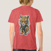 Cyber Stripes Unisex Tri-Blend Shirt (Achterkant)