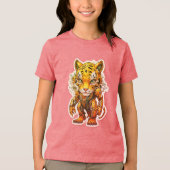 Cyber Stripes Unisex Tri-Blend Shirt (Voorkant)