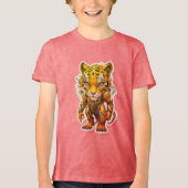 Cyber Stripes Unisex Tri-Blend Shirt (Voorkant)