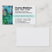 Cyber Tech-1-sjabloon voor visitekaartjes (wit/aqu (Voorkant / Achterkant)