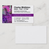 Cyber Tech-1 visitekaartje sjabloon (wit/paars) (Voorkant / Achterkant)