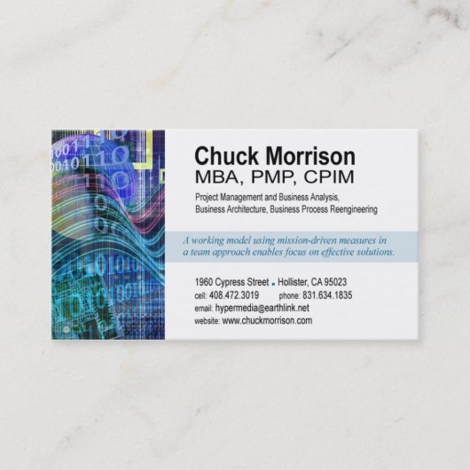 Cyber Tech-1 Visitekaartje (wit/blauw) (Voorkant)