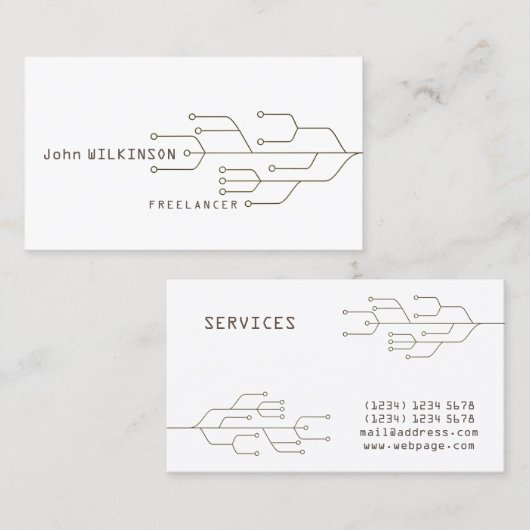 Cyber tech art sjabloon visitekaartje (Voorkant / Achterkant)