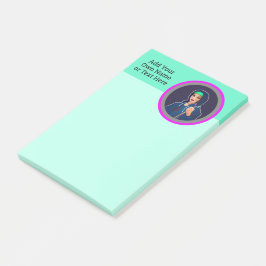 Cyber Tech Theme - Vrouw in Hoodie Neon Futuristic Post-it® Notes
