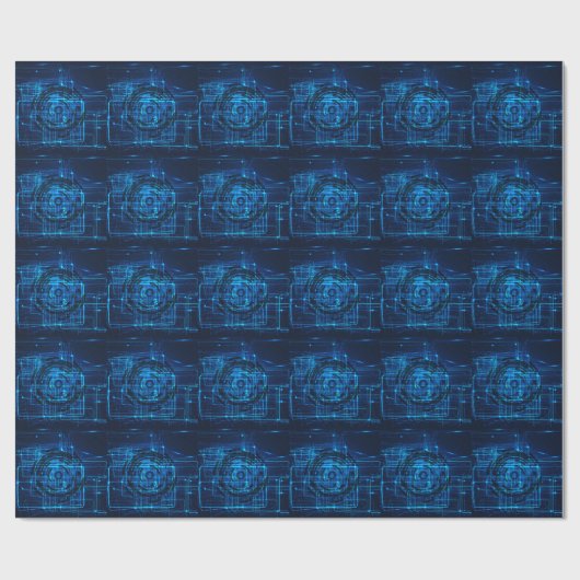 Cyber Technology Matrix Patroon Cadeaupapier (Vlak)