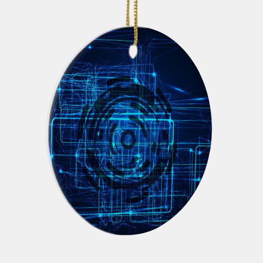 Cyber Technology Matrix Patroon Keramisch Ornament (Rechts)