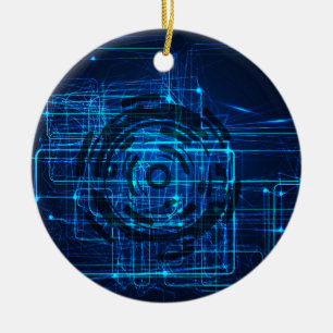 Cyber Technology Matrix Patroon Keramisch Ornament