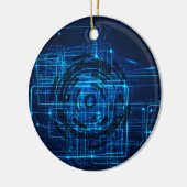 Cyber Technology Matrix Patroon Keramisch Ornament (Links)
