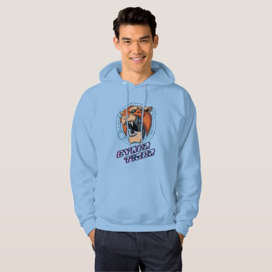 Cyber Tiger | MANNEN Hoodie (Voorkant volledig)