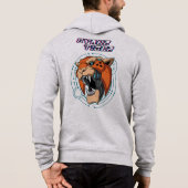 Cyber Tiger | Mannen Hoodie met volle ritssluiting (Achterkant)
