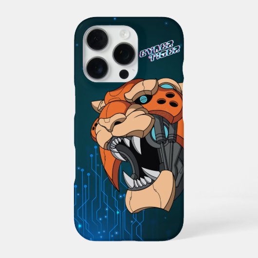 Cyber Tijger | iPhone Hoesje (Achterkant)