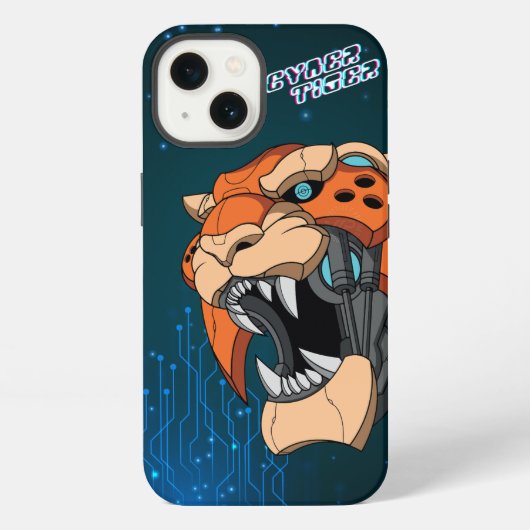 Cyber Tijger | iPhone Hoesje (Achterkant)