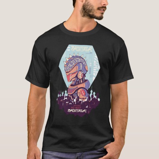 Cyber Urban Sci Fi Robot T-shirt (Voorkant)