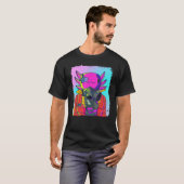 Cyber Vaporwave Aesthetic Futuristic Axolotl T-shirt (Voorkant volledig)