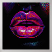 Cyber Venus Lips – Kleurrijk Lips Portret Poster (Voorkant)