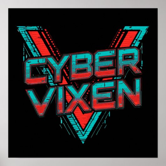 Cyber Vixen Gamer Girl Gaming Graphic | Video Game Poster (Voorkant)