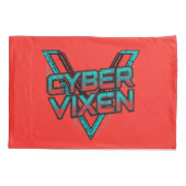 Cyber Vixen - Reversible Red Teal Gamer Girl Kussensloop (Achterkant)