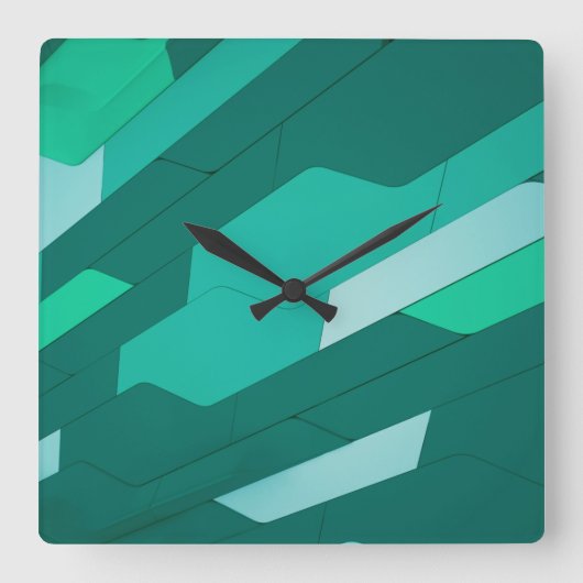 Cyber Wall Square Wall Clock Vierkante Klok (Voorkant)