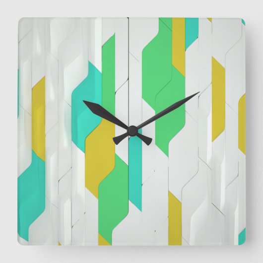 Cyber Wall Square Wall Clock Vierkante Klok (Voorkant)