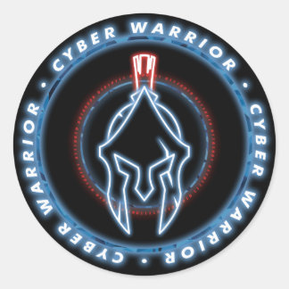 CYBER WARRIOR BADGE SEAL RONDE STICKER