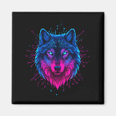 Cyber Wolf For Animal Lovers And Birthday And Birt Magneet (Voorkant)