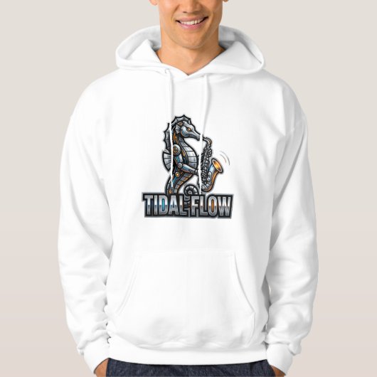 Cyber Zeepaard Saxofoon Hoodie (Voorkant)