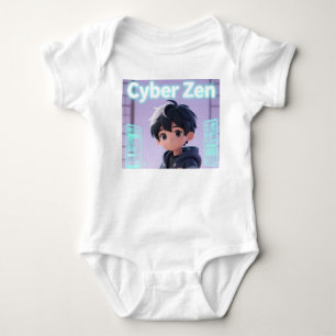 Cyber Zen 3D Anime Jongen Futuristisch Baby Body Romper