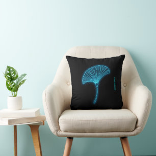 Cyber Zen Neon Ginkgo Kussen - Gepersonaliseerde O