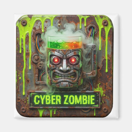 Cyber Zombie Absinthe Tiki Mok Magneet (Voorkant)