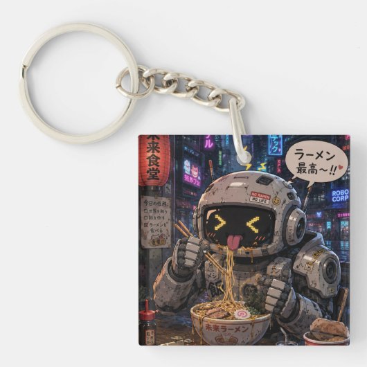 Cyberbeetjes – Robot Ramen Nacht Sleutelhanger (voorkant)